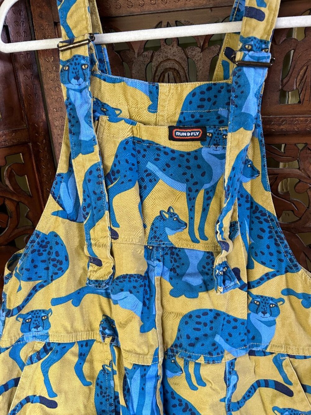 Run & Fly Blue Leopard Overalls